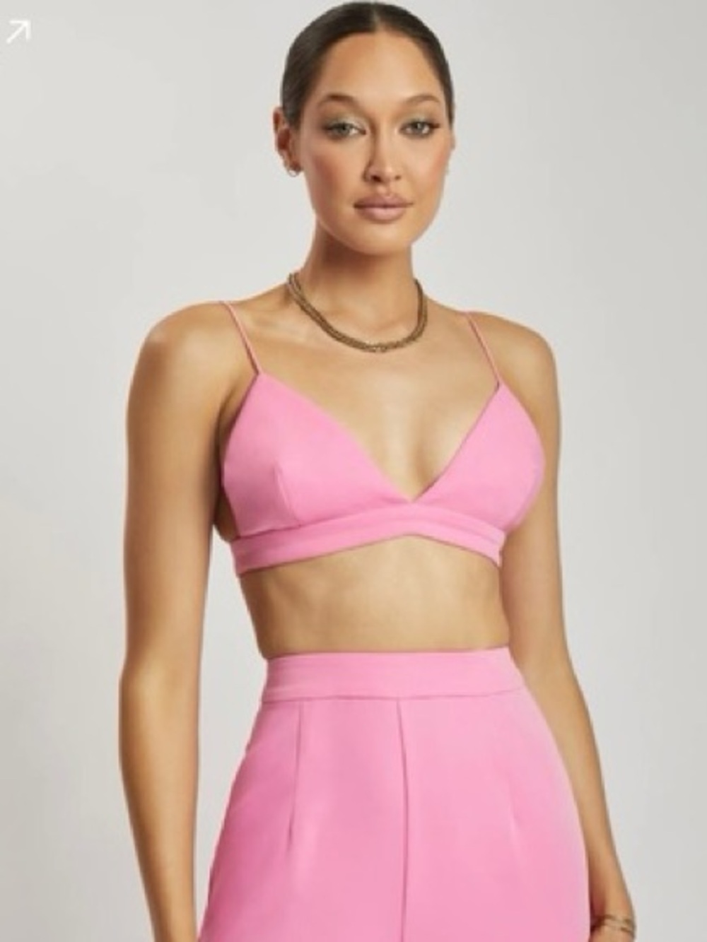 NWT the Meshki Cynthia Triangle Bralette pink XS